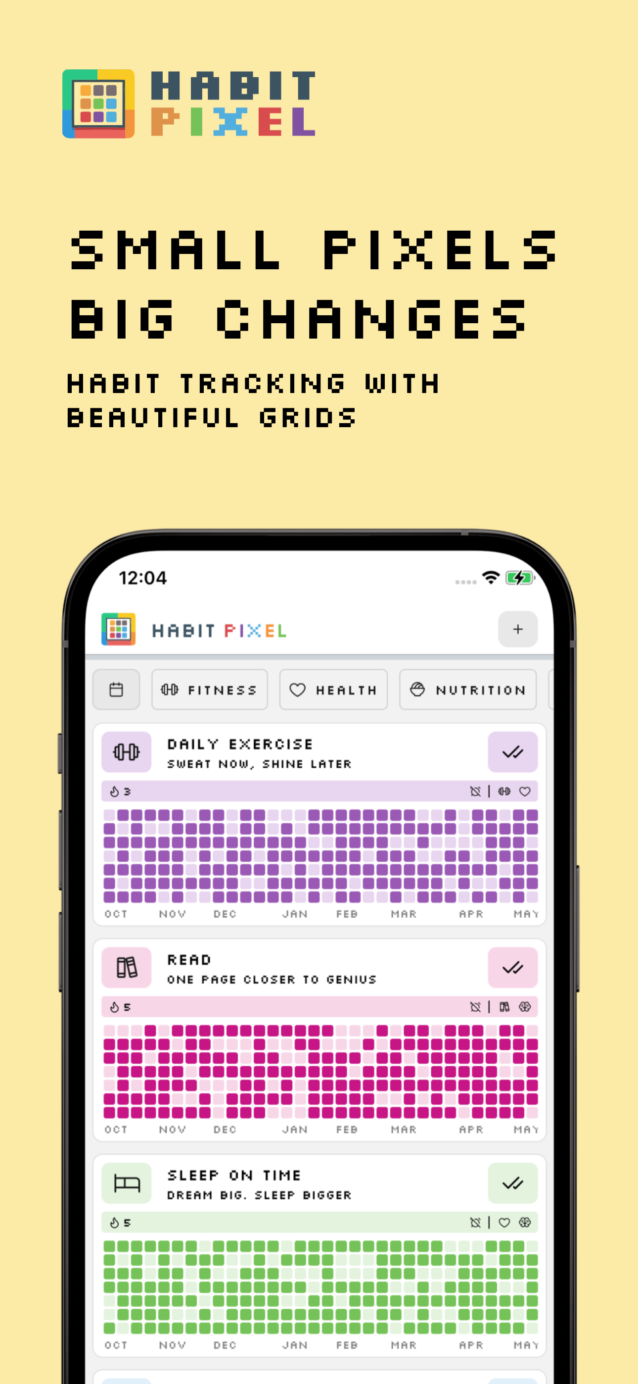 Small pixels, big changes: habit tracking with beautiful grids